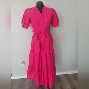 Hot Pink Lined Maxi Dress Size 6